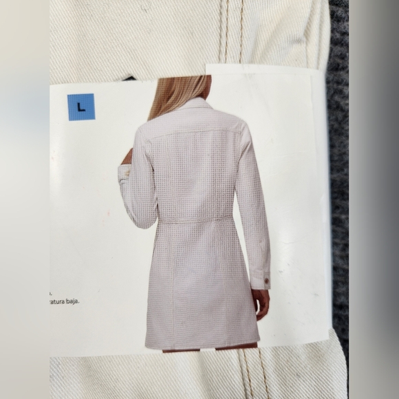 Frye Women's Denim Midi Button Front Dress Size L Ivory Wash Cowgirl NWT - Picture 6 of 7